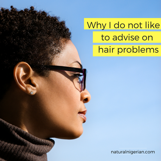 Why I do not like to advise on hair problems